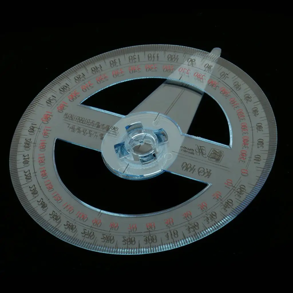 360도 각도기 플라스틱 각도 측정기 학교용 자 원형 각도기 학생 교실용 측정 도구