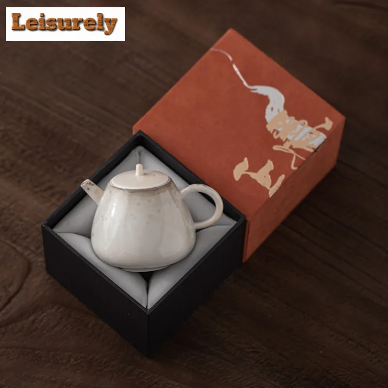 170ml Ink Painting Teapot Handmade Tea Infuser Pot Household Tea Soaking Kettle With Ball Hole Teaset Supplies Collection Craft