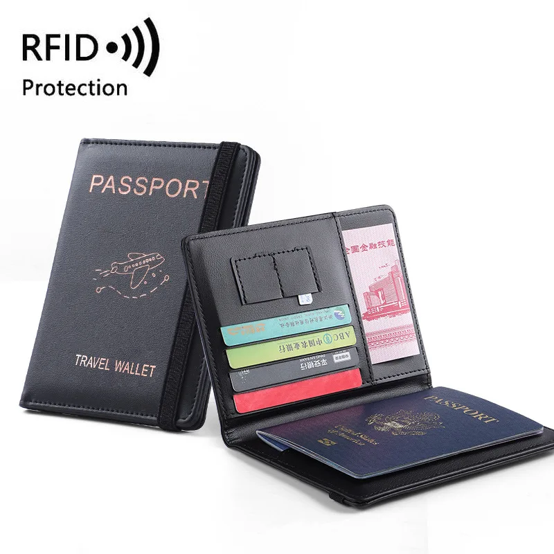 PORTA PASSAPORTO RFID in Pelle Multifunzione Porta Documenti Donna EUR