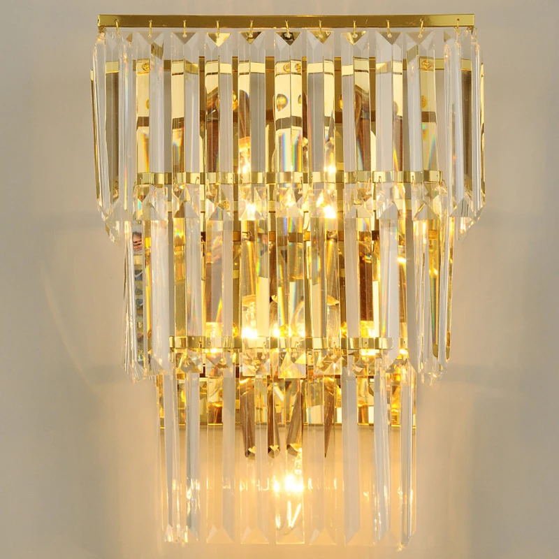 Crystal Wall Lamp Light Luxury Gold Wall Light Nordic Modern Sconces Indoor Lighting Room Decor For Bedroom Living Room Bedside