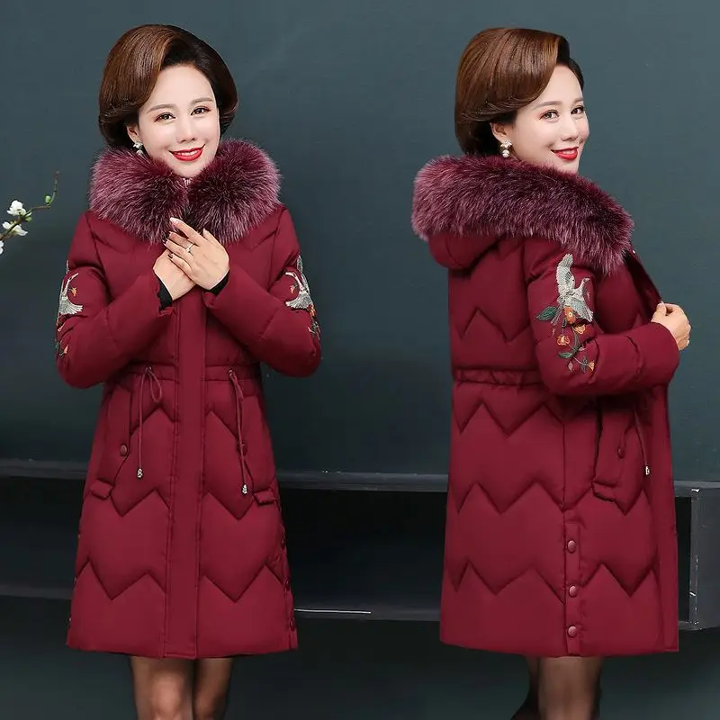 

Women Casual Parka Winter Clothes Fur Hooded Parka Ladies Jacket 2023 New Style Cotton Padded Warm Winter Jacket Fashion K187