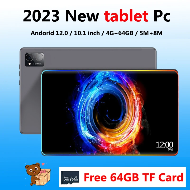 

2023 New 4G+64GB+Free 64GB TF Card Tablets Android 12.0 Tablet PC 10.1 Inch 4G WiFi Online Learning Machine Large Screen tablet