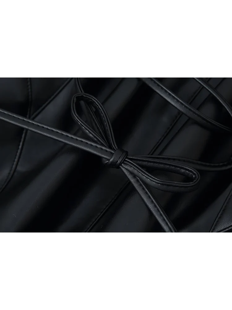 New Women Slim Imitation Fur Collar Jacket Chic Pu Leather Long Sleeve Button Winter Warm Streetwear Fashion Faux Leater Coat