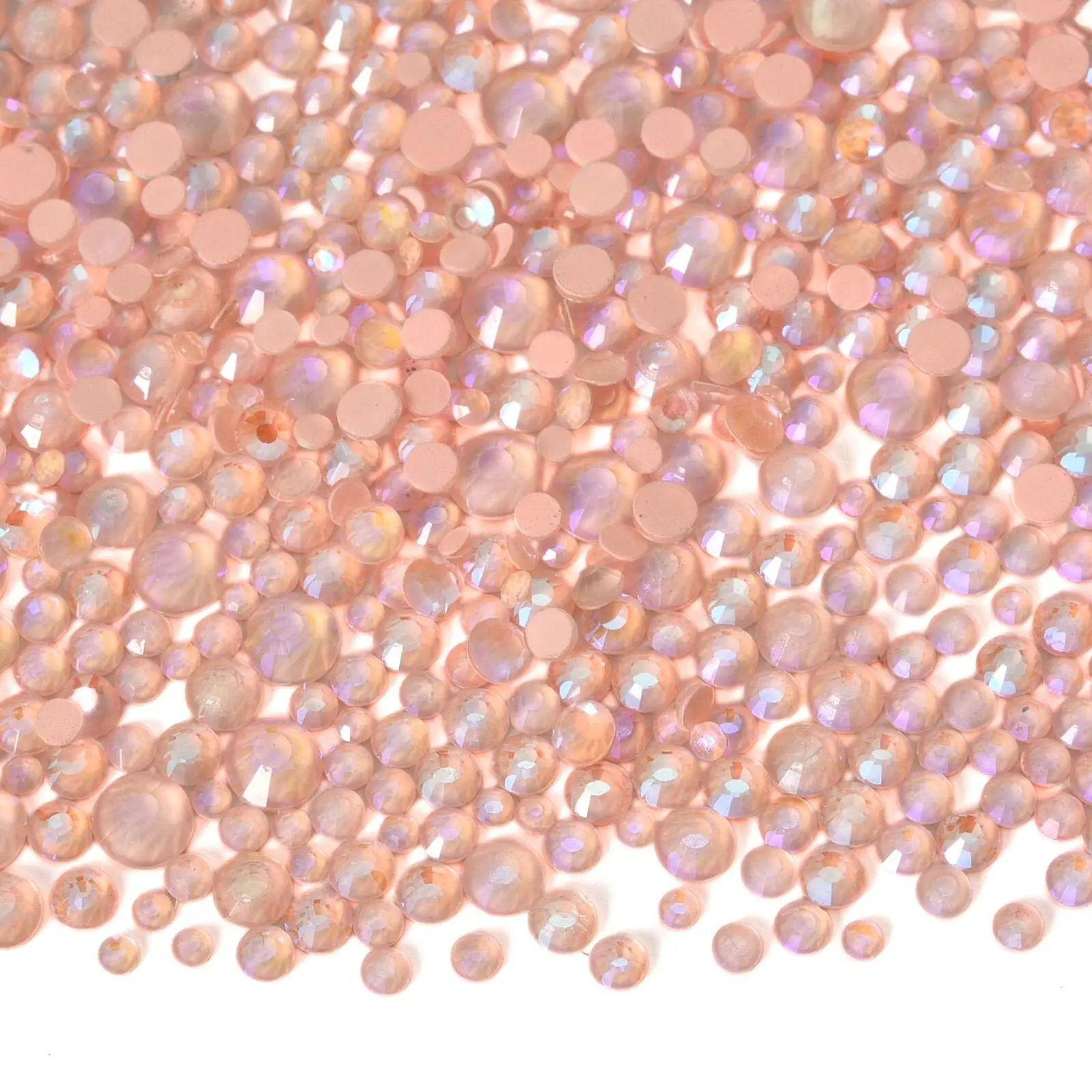 Light Pink GemStone Mix Non-Hotfix Flatback Rhinestones for Nail Art and Garment Decorations