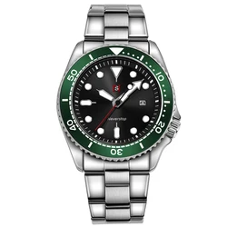 Men's Versatile Sports Watch | Multi - Color High - Contrast Dial with Ceramic Bezel and Stainless Steel Band (Green and Black)