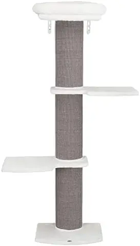 

63-in Cat Tree with WALL Supports, Sisal Scratching Post, Three Platforms, Removable Bed, Gray Hamster tubes Guinea pig tunnel