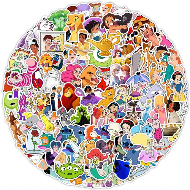  Disney Cartoon Character Stickers 100PCS Kids Stickers