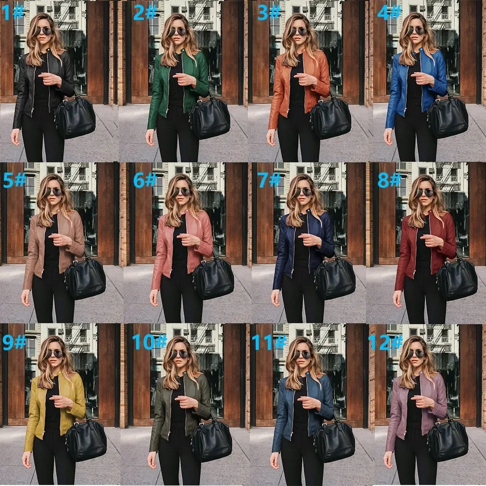 Description Picture 3 of itemFashionable Women's PU Leather Suit Jacket New Arrival Autumn Winter Small Outerwear Stylish EBay Style Wish Product