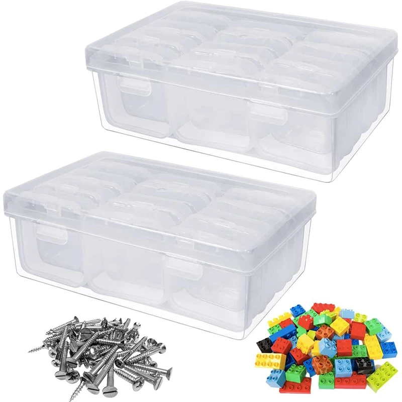 24Pieces Small Bead Organizer and Case Storage,Clear Plastic Diamond