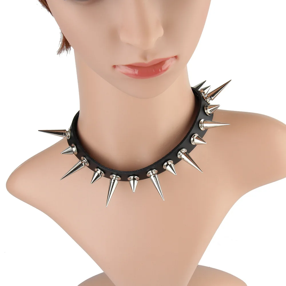 Gothic PU Collar Choker Necklace For Women Punk Collar Necklace Men New  Jewelry