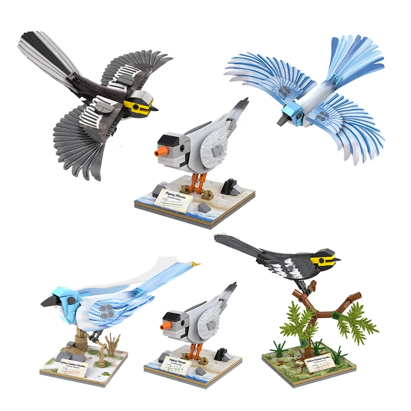 

MOC Creative Bird Florida Scrub-jay Model Building Blocks Charadrius Melodus Bricks Educational Toys for Children Birthday Gifts