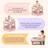 Baby Walker with 5 Adjustable Heights Baby Activity Center Features 360° Swivel Seat Music Detachable Toys Bounce Foot Pad 4