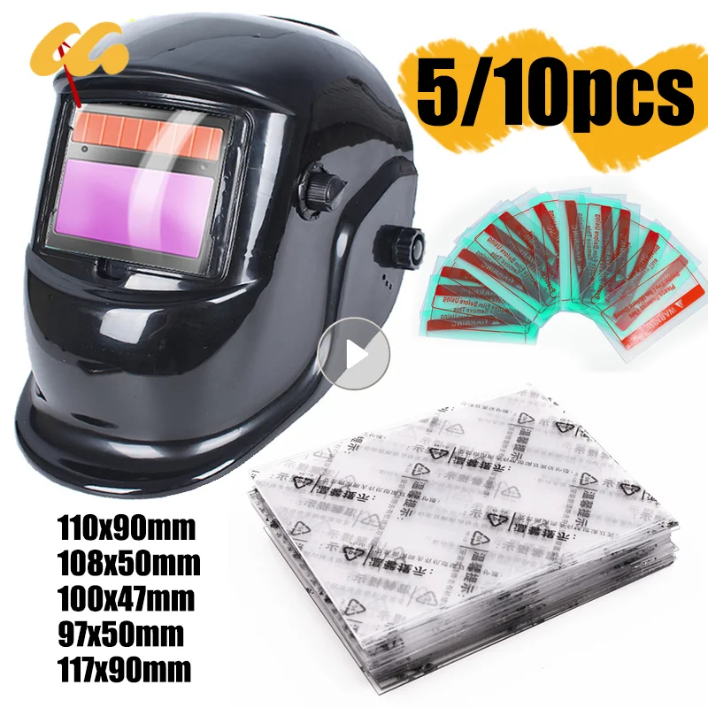 Welding Lens Shade 6 Glass - 5 Pack, 4.25x2 Inch, Replacement For Helmets