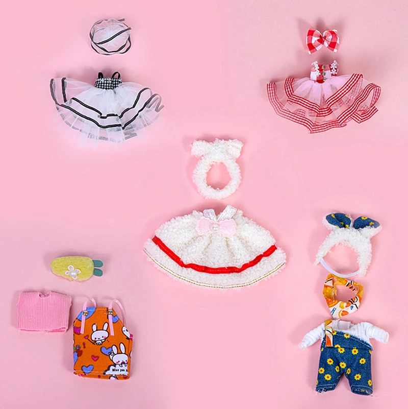 16cm Bjd OB11 Doll Fashion Clothes Dress 1/8 Accessories Suit Dress up For Girls Toy Gift 3