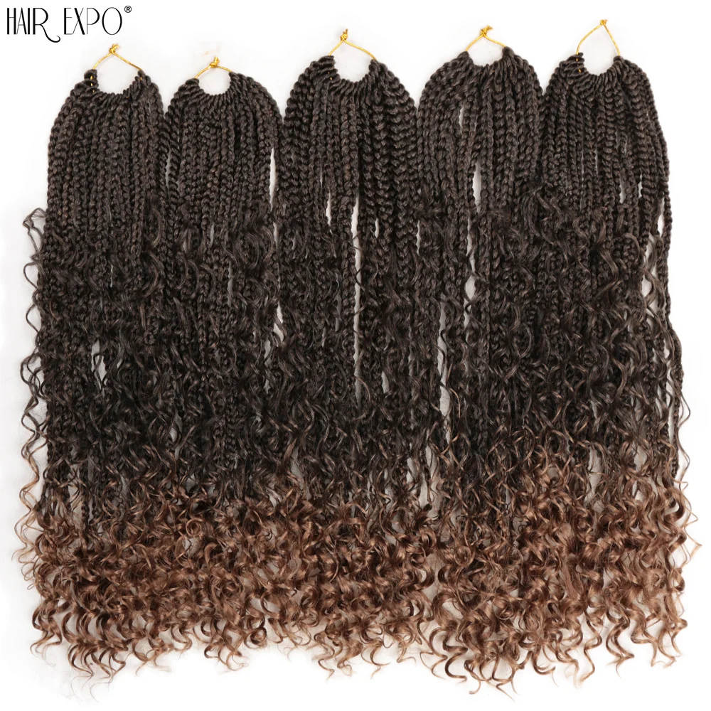Boho Box Braids Crochet Hair Synthetic Goddess Box Braids Braiding Hair Extensions Bohomian Crochet For Black Women