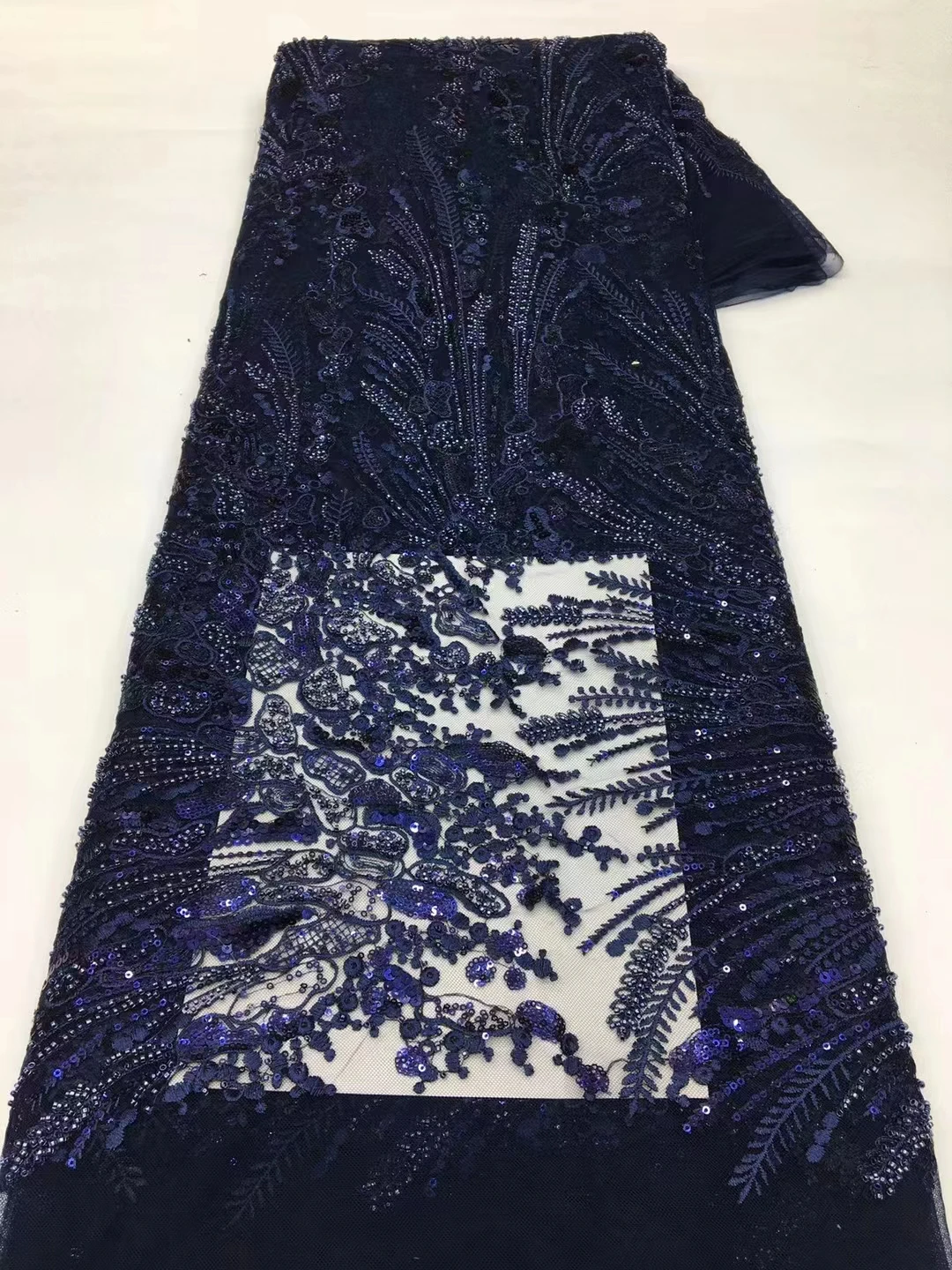 

2023 new European and American tulle embroidered bead tube fabric, fashion sequin clothing DIY fabric/5yards