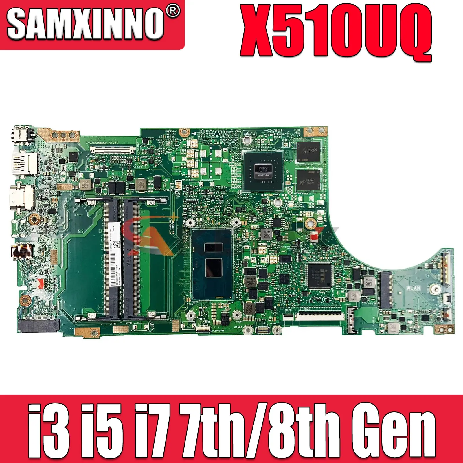 X510UALaptopMotherboardI3I5I77th8thGenCPUForASUSX510UN