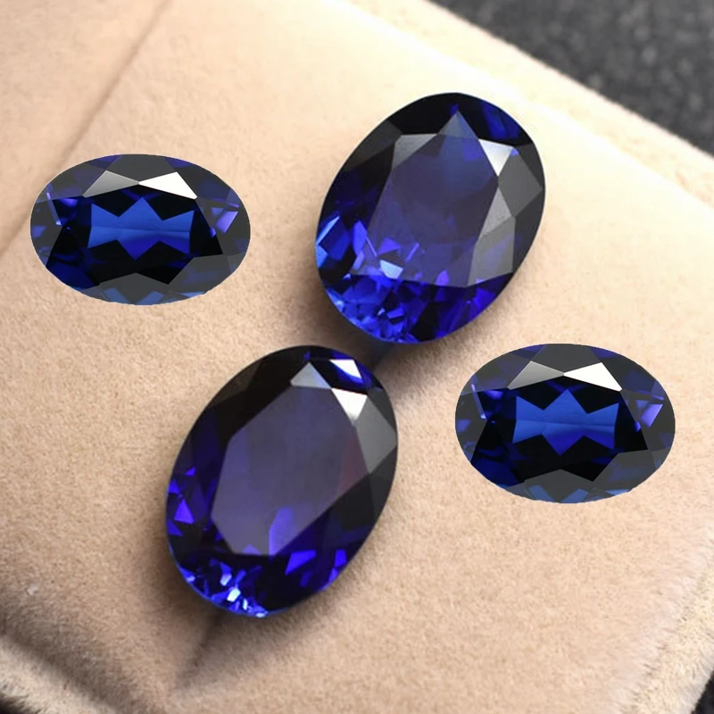 

Professional Sapphire Oval Faceted Cut Premium VVS Loose Gemstone Passed Test Sapphire for Collections and Jewelry Making