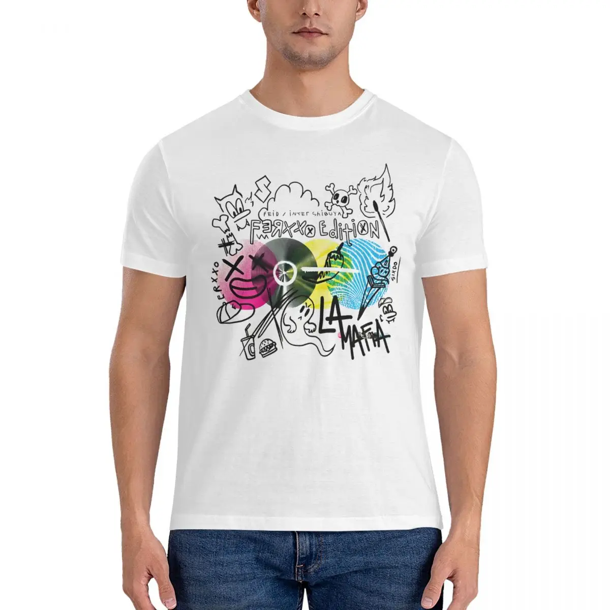 

Men T-Shirt MUSIC Amazing 100% Cotton Tees Short Sleeve Feid T Shirts Crewneck Clothes Gift Idea