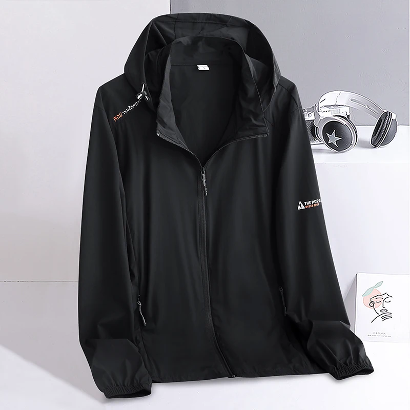 Sunscreen Jacket Men's 2024 New Summer Thin Breathable UV Hooded Windbreaker Hunting Fishing UPF50+ Ice Silk Cool Men's Coat