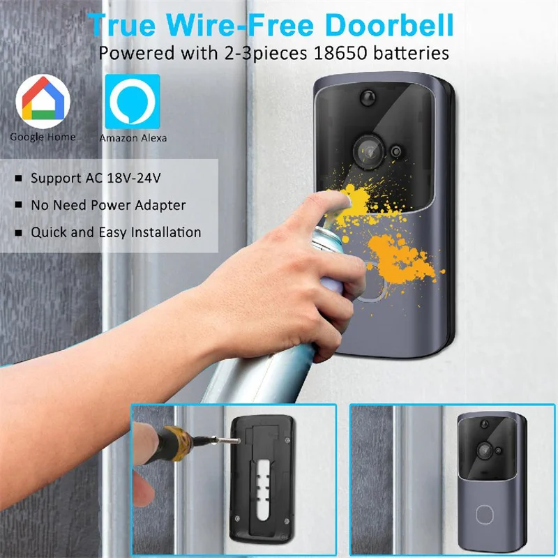 Smart WIFI Doorbell Camera IR Night Vision Wireless Security Camera Rainproof Outdoor Door Bells For Apartments Door Phone Rings door phone intercom