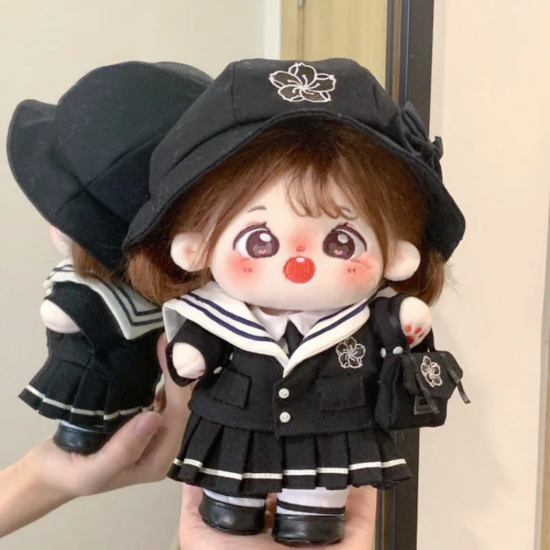 

Preppy Style Jk School Uniform Hat Shirt Coat Dress Up Clothes Clothing Outfits Set For 20cm Plush Doll Cosplay Cute Gift