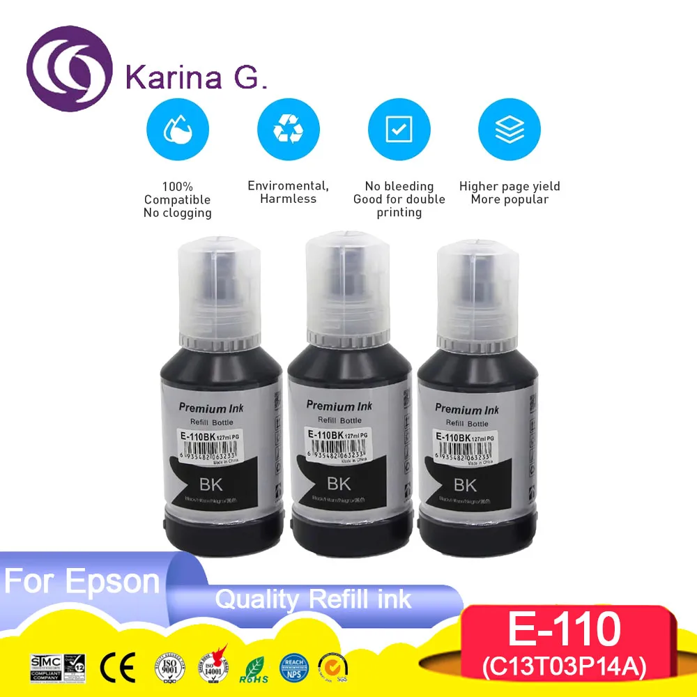 110 C13T03P14A T03P Compatible Refill Ink for EcoTank M1100/M1120/M1140/ M1170/