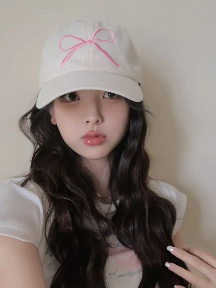 활 귀여운 자수 패턴 바이저, 용수철 여름 야구 모자, 트렌디 액세서리, 한국 스위트 핫 걸