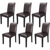 Dining Chair Set of 6, PU Leather Chairs Modern Diner Chairs Armless Side Chair with Solid Wood Legs for Home Kitchen Living Ro 1