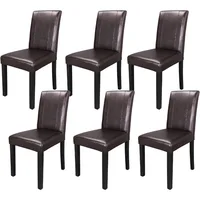Dining Chair Set of 6, PU Leather Chairs Modern Diner Chairs Armless Side Chair with Solid Wood Legs for Home Kitchen Living Ro 1