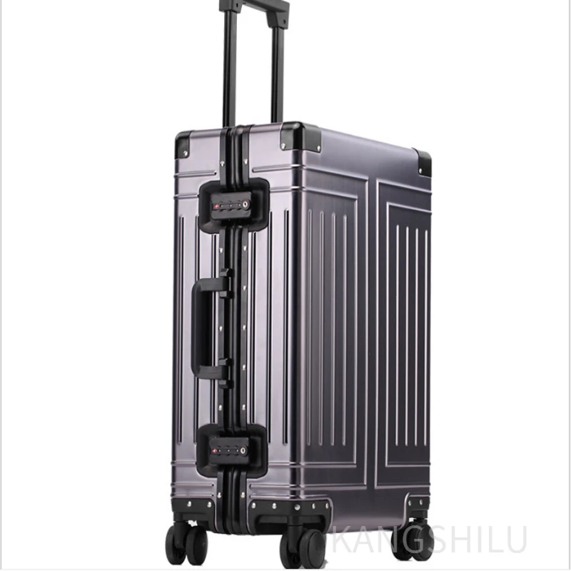 Carry-on Suitcase 20''24''26'' Aluminum-Magnesium Alloy Suitcases On Wheels Travel Trolley Case Rolling Luggage Aluminum Frame