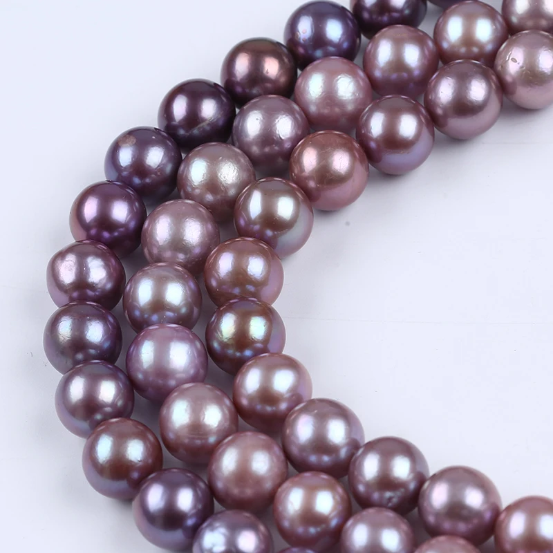 

12-14mm Purple Edison Round Freshwatetr Pearl Strand Wholesale Necklace Jewelry Making