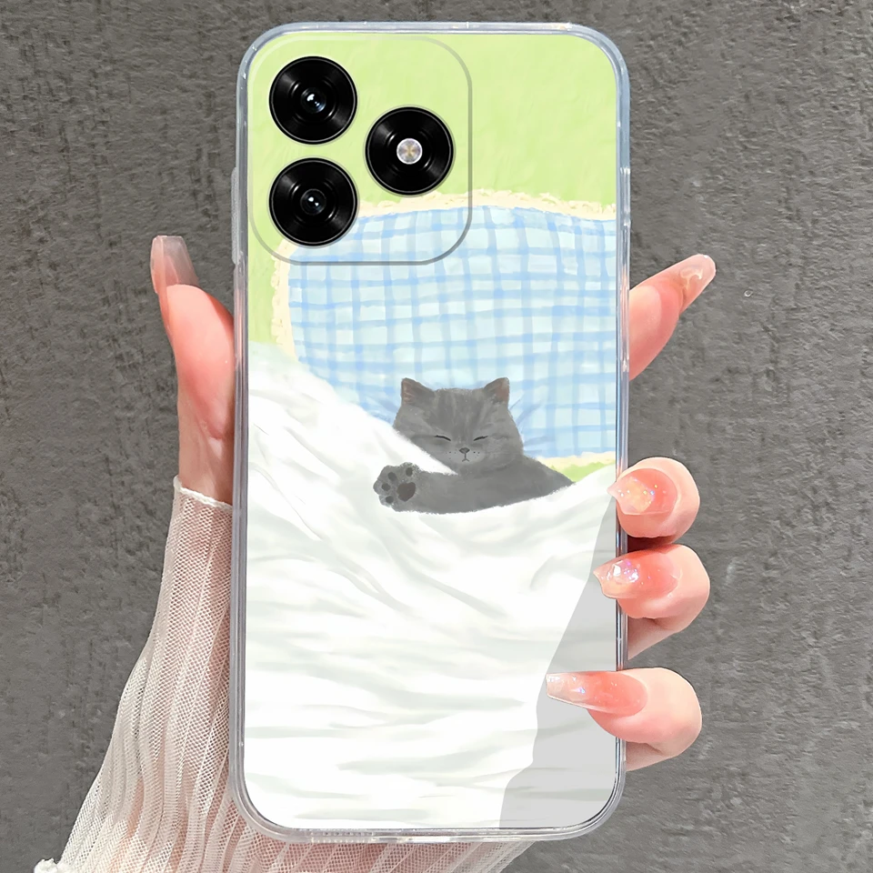 Cartoon Frog & Pig Transparent Protective Phone Case
