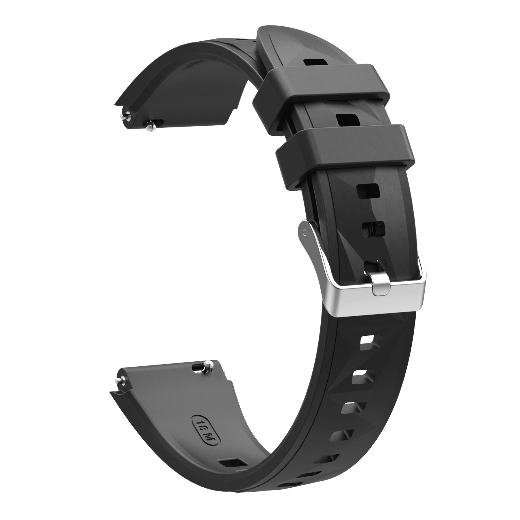 Premium 18mm Silicone Watch Band with Metal Strap