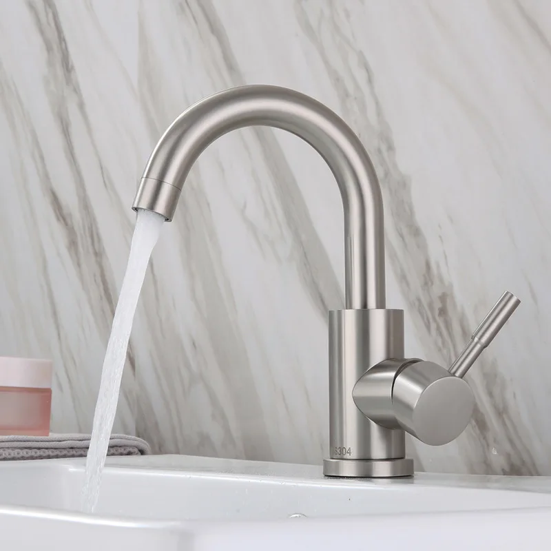 

Basin Sink Bathroom Faucet Countertop Mounted Hot & Cold Water Basin Mixing Faucet Wash Basin Sink Faucet Crane Small Bend Style