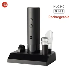 Youpin Huohou 5 in 1 Electric Wine Opener Automatic Corkscrew for Beer Rechargeable Bottle Foil Cutter Kitchen Bar Can Opener