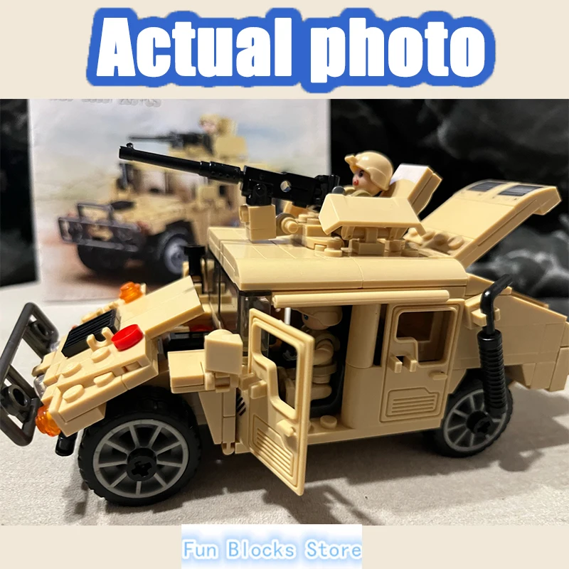 Sluban ww2 militar humvee jeep h1 exército amigos molde do carro rei construção tijolos clássico moc blocos figuras de ação brinquedos meninos presente