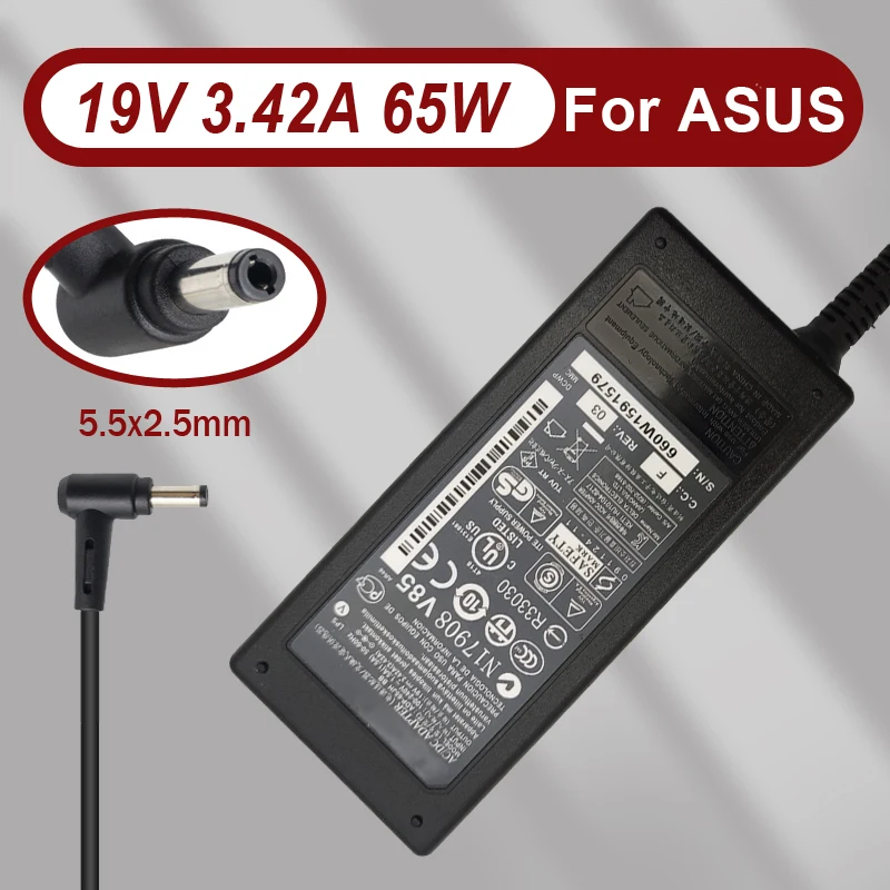 

19V 3.42A 65W 5.5x2.5mm ADP-65JH BB Charger laptop for ASUS 65JH BB EXA0703YH PA-1650-66 SADP-65NB AB A550V/ A450V/C A53S