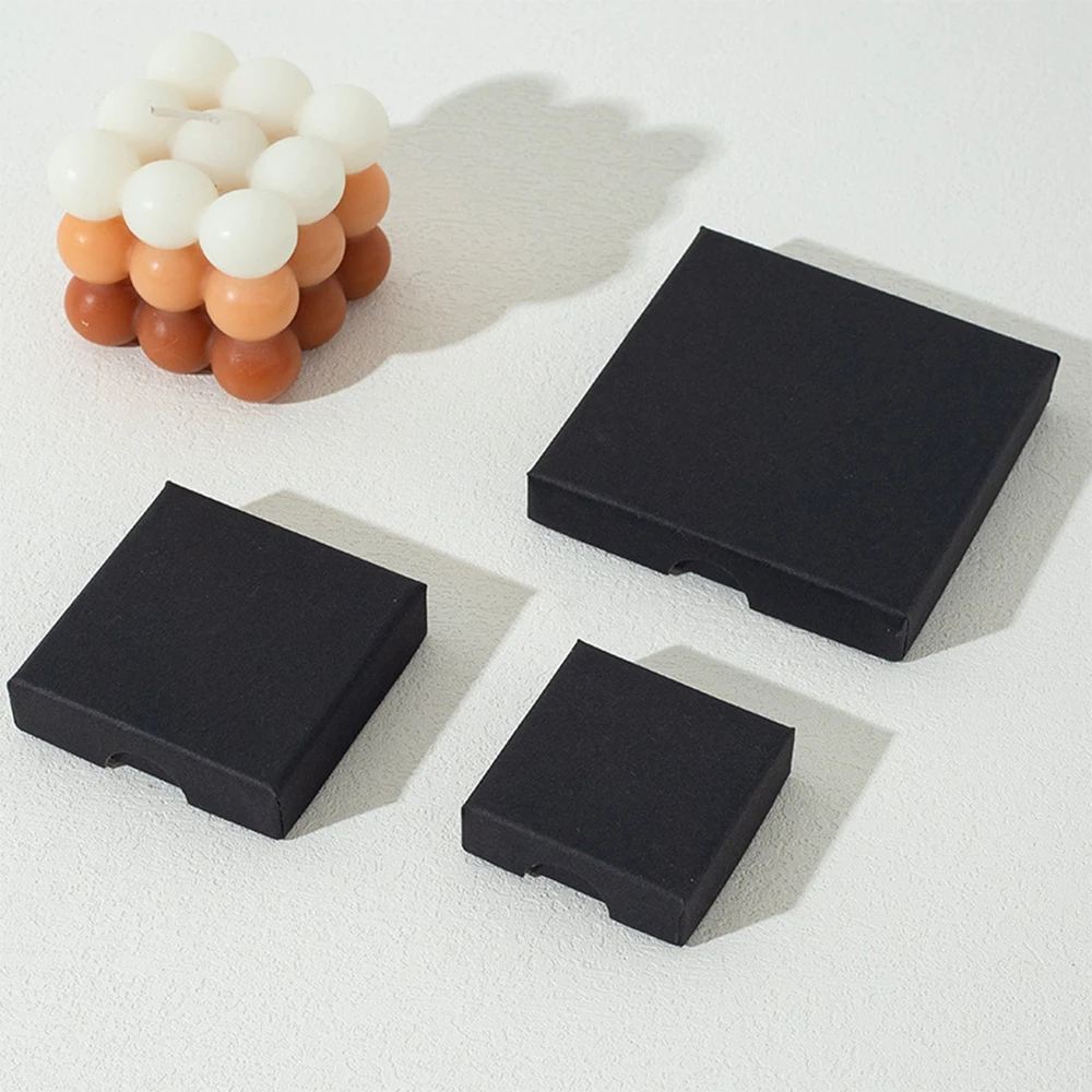 50pcs Bulk Luxury Black Brown Marble Cardboard Jewelry Packaging Boxes 9x9X1.6cm Earring Ring Necklace Bracelet Organizer Box