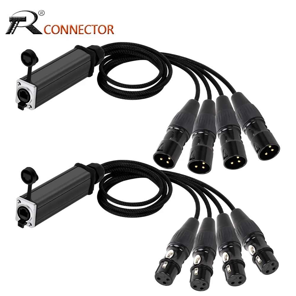 Fêmea para Canais Audio Network Extension Xlr Cabo Splitter para o Palco Som Iluminação Estúdio de Gravação 3pins Rj45 Cat5