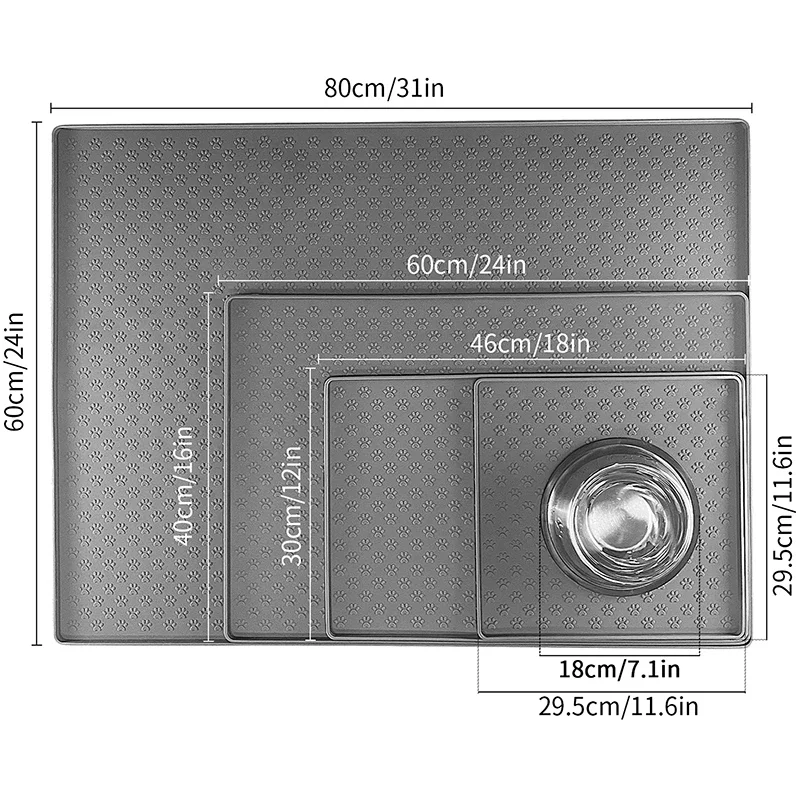 Title 1, Pet Placemat Dog Food bowl Mat Cat Feed Mat Si...
