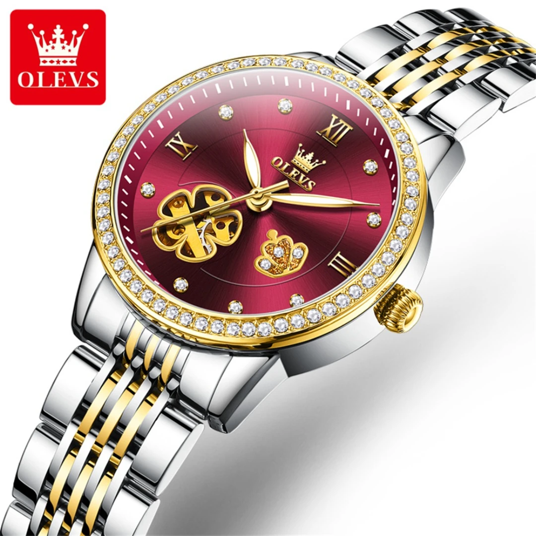 

OLEVS 6706 Fashion Mechanical Watch Gift Round-dial Stainless Steel Watchband Luminous