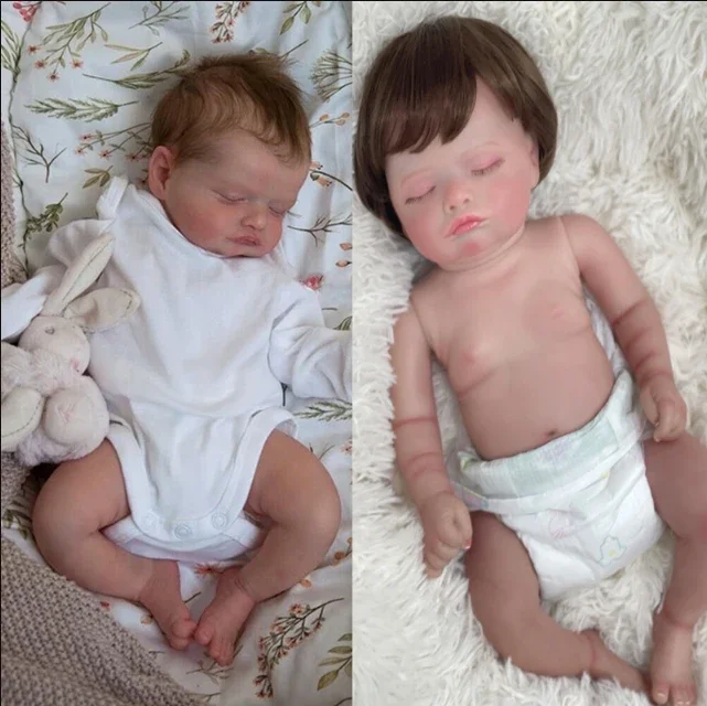 

45cm Full Body Vinyl Sleeping Baby Rosalie Reborn Baby Dolls Lifelike Soft Touch 3D Skin with Visbile Veins Collectible Art Doll