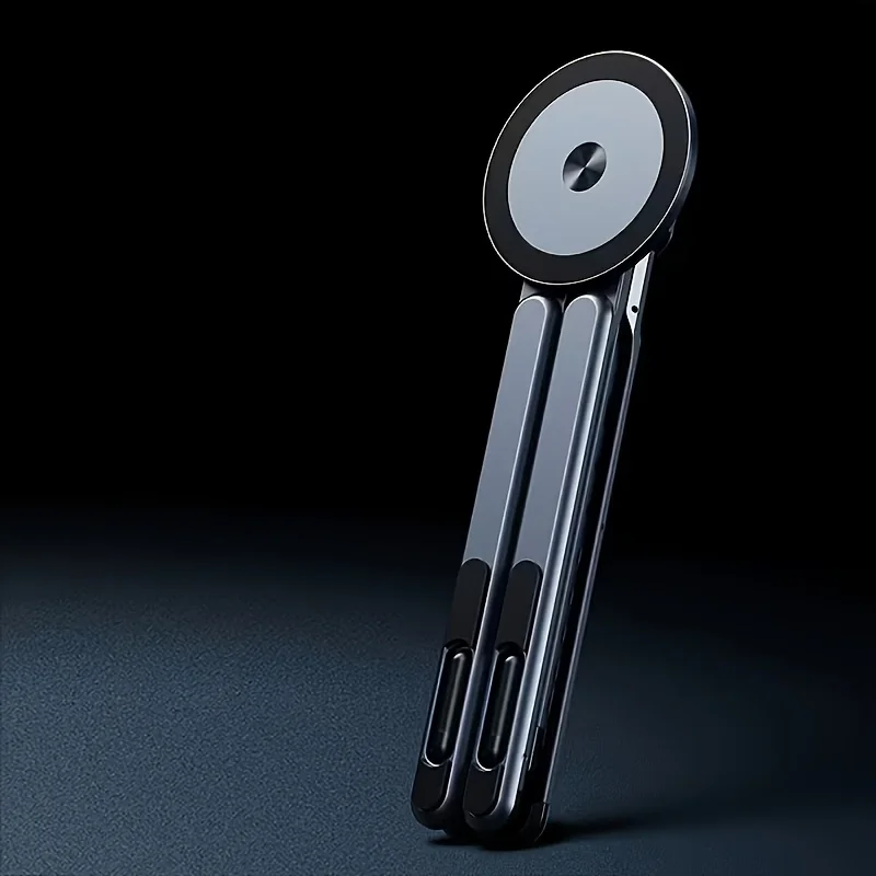 자석 베이스와 8단계 높이 조절 기능이 있는 알루미늄 합금 휴대폰 및 노트북 스탠드, 아이패드 및 휴대폰에 적합