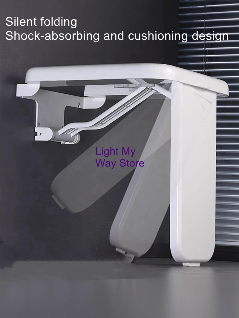 Folding Shoe StoolWall Mounted Wall Invisible Shoe StoolShower Stool for the ElderlyBath StoolBathroom Grooming Chair 3