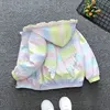 Autumn Baby Girls Boys Fashion Rainbow Windbreaker Coat Kids Angel Wings Jacket Hooded Zipper Outerwear Children’s Clothing
