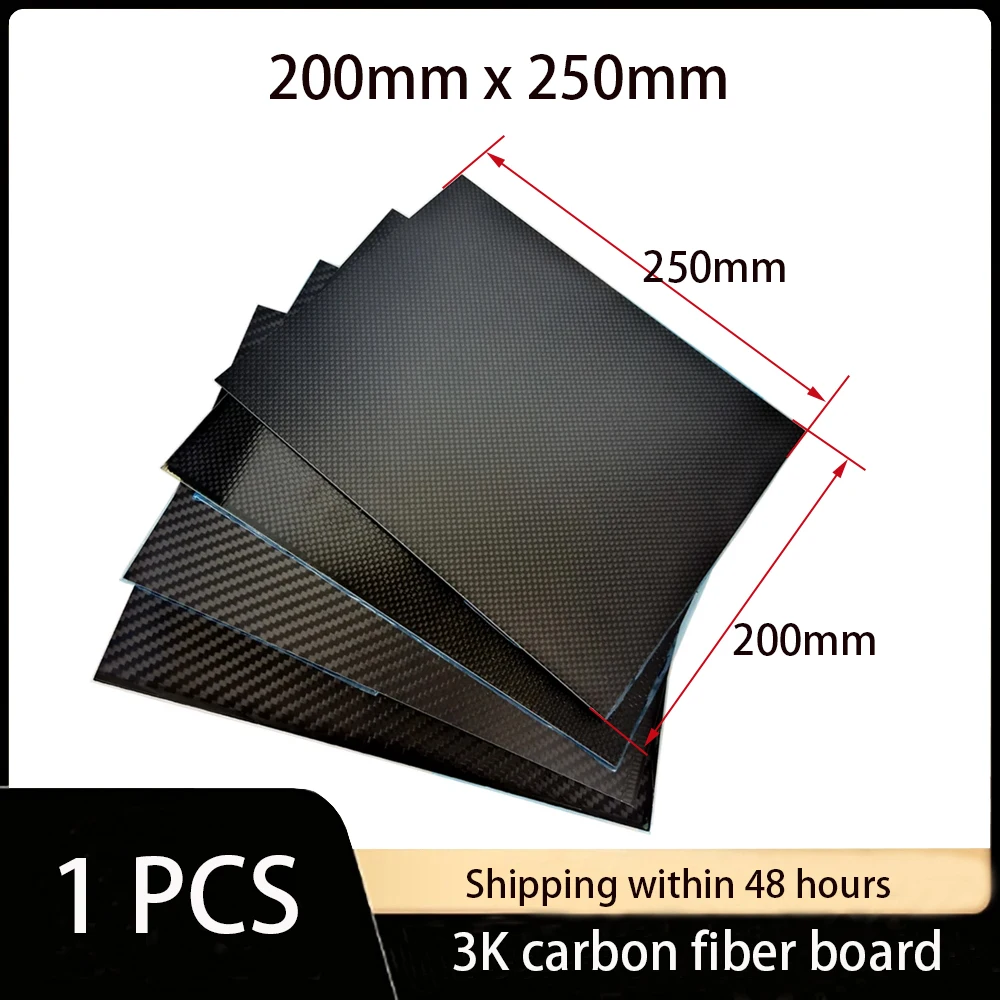 

3K Carbon Fiber Plate 200x250mm 100%Pure Carbon Board 1mm 2mm 3mm 4mm 5mm Thickness Carbon Fiber Material For RC UAV/Toys