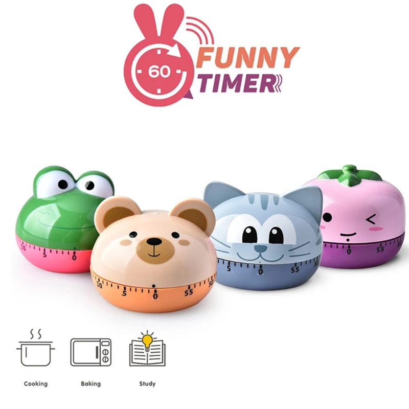 60Minute Egg Timer Cute Animal Mechanical Timer Manual Countdown Timer