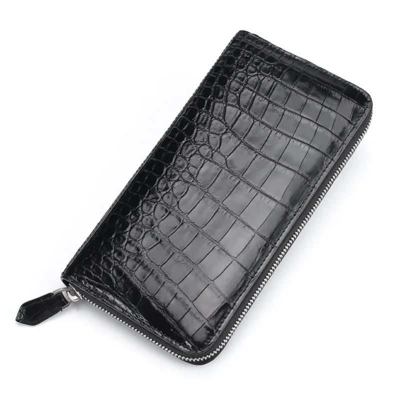 

New Fashion Business Men's Alligator Wallets Crocodile Genuine Leather Long Organizer Wallet Boy Brand Luxury Card Holder Purse