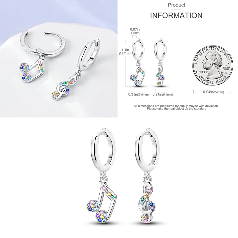 Sparkling Women Hoop Earrings 925 Silver Heart Shape Star Moon Round Blue Zircon Fit Origina Drop Earrings Jewelry Holiday gifts 3